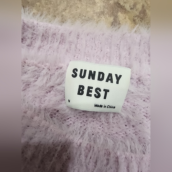 Like New Light Purple Sunday Best Fuzzy Cropped Pullover Sweater - Picture 7 of 13